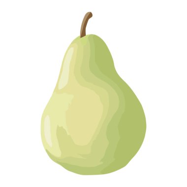 Taze, olgun meyve armudu, organik atıştırmalık ikonu izole edilmiş