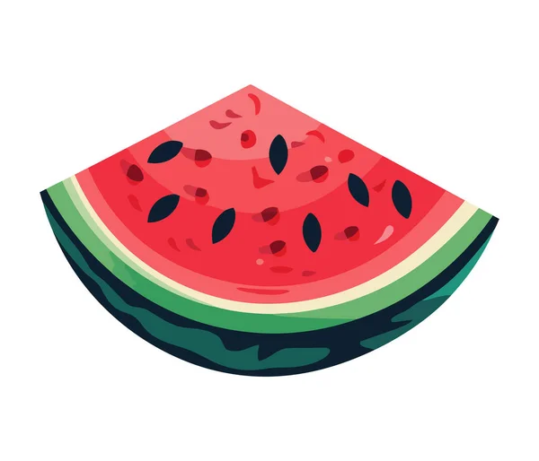 Frische Wassermelonenscheibe Eine Süße Und Saftige Sommerfrucht Snack Ikone — Stockvektor