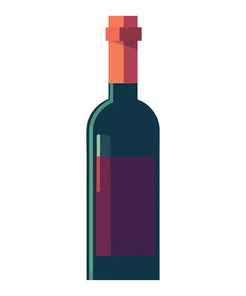 Láhev Vína Ilustrace Alkoholických Nápojů Izolované — Stockový vektor