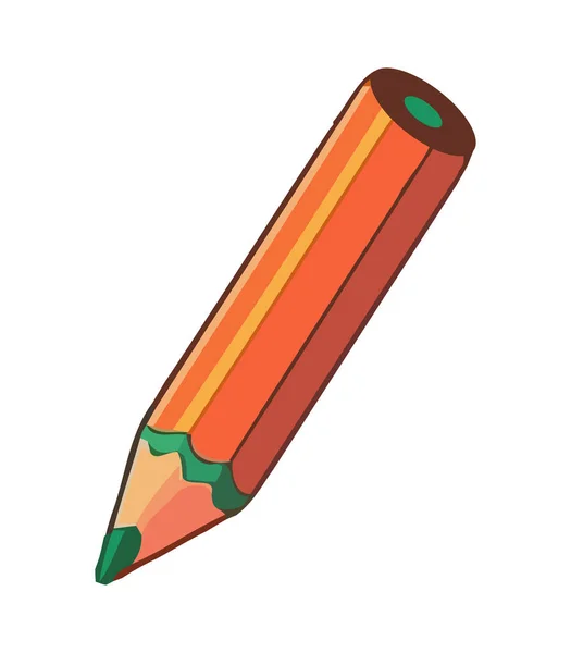 Illustration Crayon Jaune Icône Vectorielle Éducation Isolée — Image vectorielle