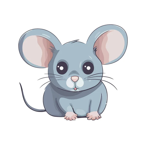 Niedliche Cartoon Haustiere Kleine Tiere Flauschiges Fell Maus Symbol Isoliert — Stockvektor