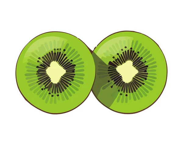 Obst Kiwi Gesunde Ernährung Gourmet Symbol Isoliert — Stockvektor