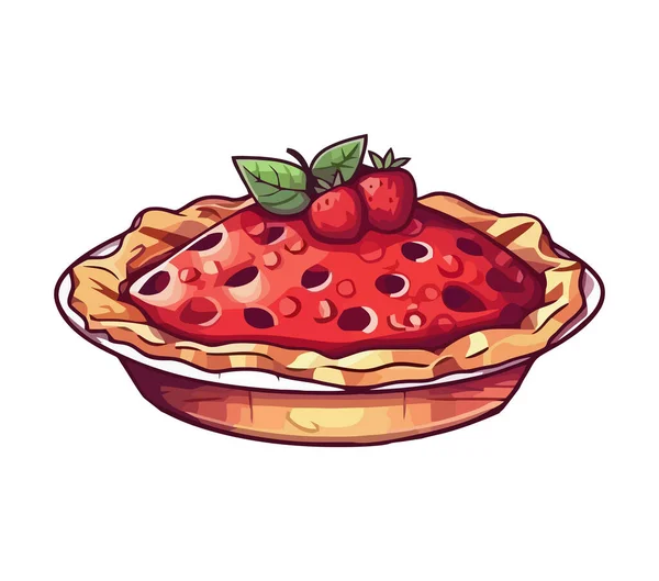 Fresh Strawberry Dessert Sweet Gourmet Snack Icon Isolated — Stock Vector