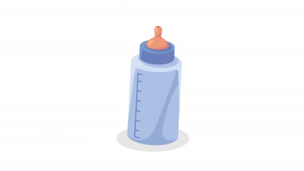 Dziecko Mleko Butelka Odżywczy Animacja Wideo Animowane — Wideo stockowe