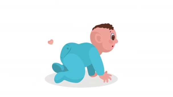Lindo Recién Nacido Rastreo Animación Personajes Video Animado — Vídeos de Stock