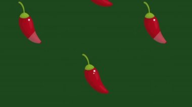 Meksika kültürü kırmızı biber sebze animasyonu 4k video animasyonu