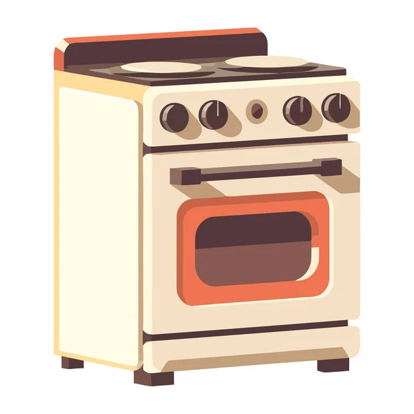 Modern Kitchen Appliance Stove Cooking Meal Icon Isolated — Stock Vector
