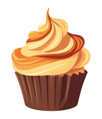 Kek tatlısı, gurme krema kreması, vektör simgesi izole edilmiş.