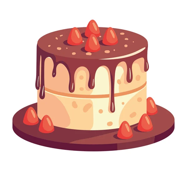 巧克力甜点 蛋糕图标隔离 — 图库矢量图片
