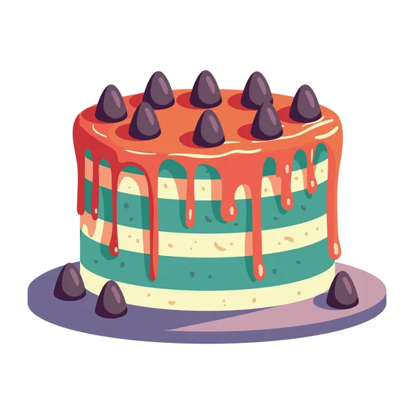 美味的蛋糕和巧克力甜点图标被隔离 — 图库矢量图片
