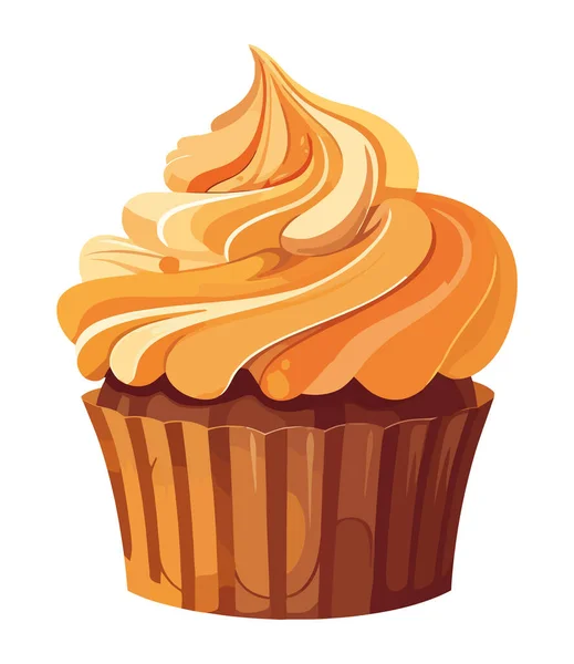 Nette Cupcake Illustration Gebackene Süße Symbol Isoliert — Stockvektor