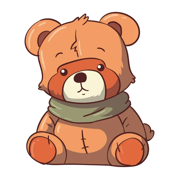 Niedliches Tierspielzeug Cartoon Spaß Teddybär Symbol Isoliert — Stockvektor