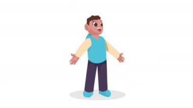 Genç adam ayakta karakter animasyonu 4k video animasyonu