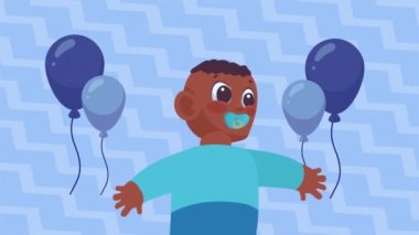 Afro bebek emme karakter animasyonu 4k video animasyonu