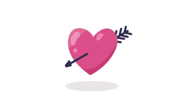 Heart Love Arrow Animation Video Animated — Stock Video