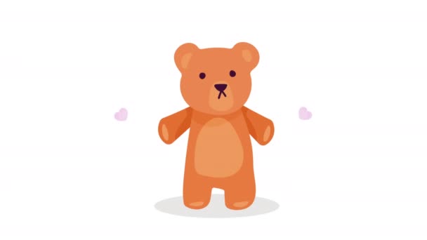 小さなクマ テディ おもちゃアニメーション ビデオアニメーション — ストック動画