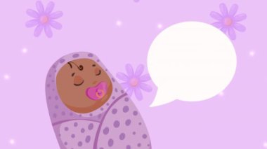 Küçük afro kız bebek karakteri animasyon 4k video animasyonu