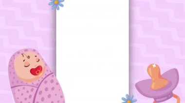 Küçük kız bebek karakteri animasyon 4k video animasyonu