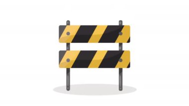 Dikkat trafik çiti sinyali canlandırması 4k video canlandırması