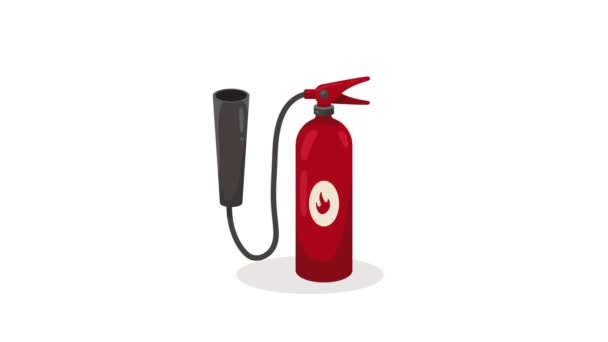 Red Fire Extinguisher Tool Animation Video Animated — Stock Video