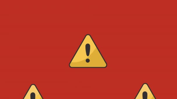 Símbolos Alerta Triángulos Patrón Animación Video Animado — Vídeos de Stock