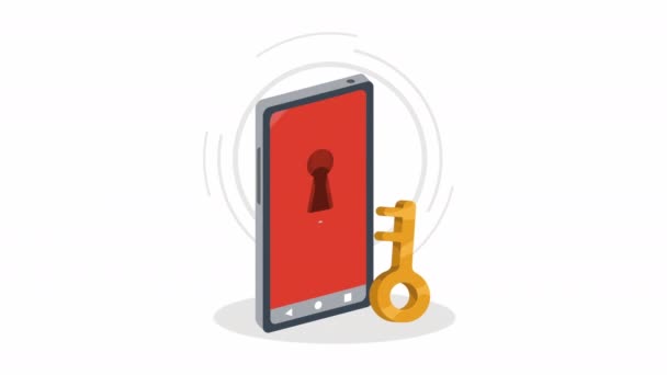 Cyber Security Tech Smartphone Animation Video Animated — Stock Video