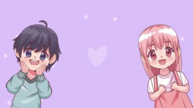 Anime karakterleri animasyon 4k video animasyonu