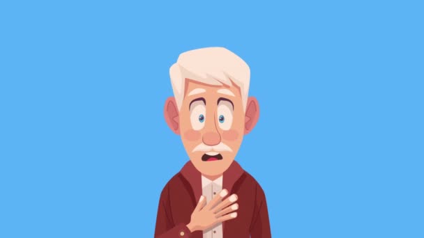 Bătrân Bătrân Personaj Animație Video Animat — Videoclip de stoc