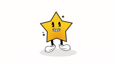 Yıldız kawaii stili karakter animasyonu 4k video animasyonu