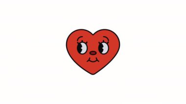 kalp kawaii tarzı karakter animasyonu 4k video animasyonu