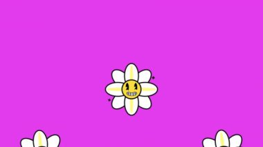 ayçiçeği kawaii tarzı animasyon 4k video animasyonu