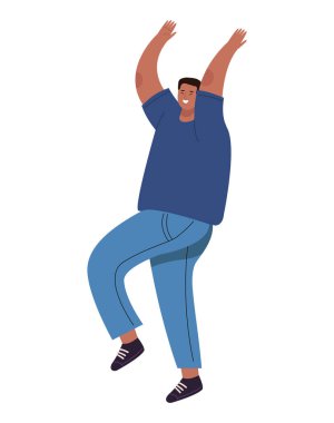 Elleri havada zıplayan adam izole edildi