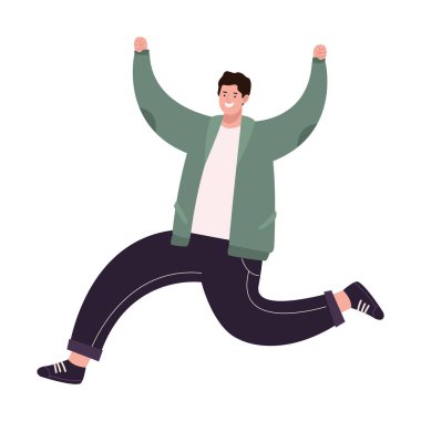 Zıplayan ve neşeli bir ikon izole edilmiş.