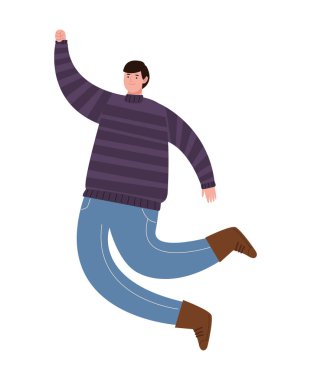 Zıplayan genç Avatar simgesi izole edildi