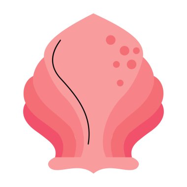 beyaz üzerine pembe kabuk tasarımı