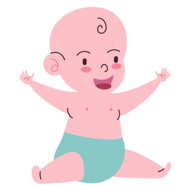 Mutlu bebek tasarımı beyaz yerine