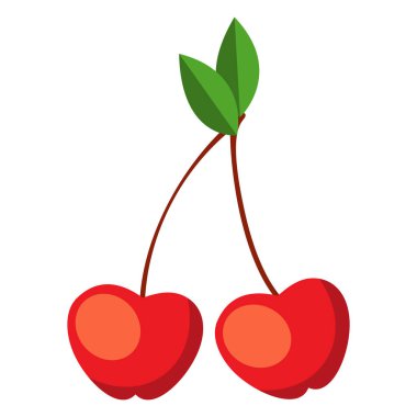 beyaz üzerine sağlıklı kiraz tasarımı