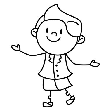 smiling boy design over white