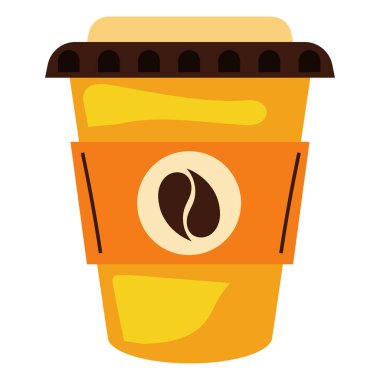 Kahve fincanı tasarımı beyaz üzerine