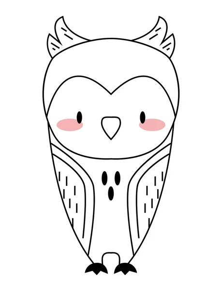 白色上可爱的猫头鹰图案 — 图库矢量图片