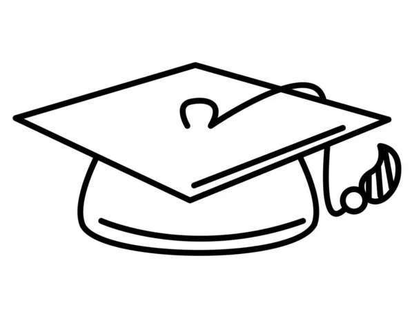 Graduation Cap Design Über Weiß — Stockvektor