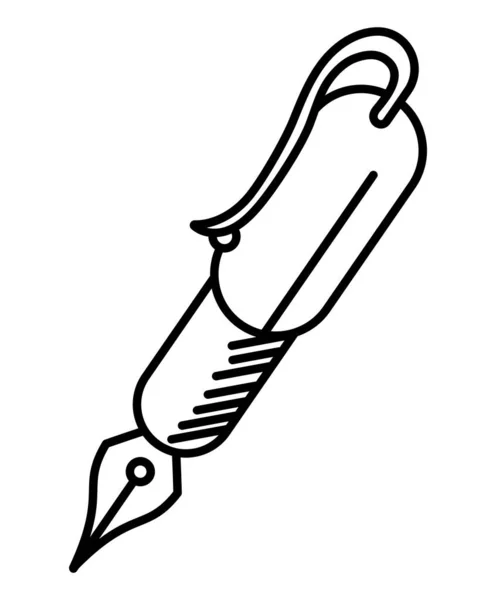 School Pen Design White — Stock Vector