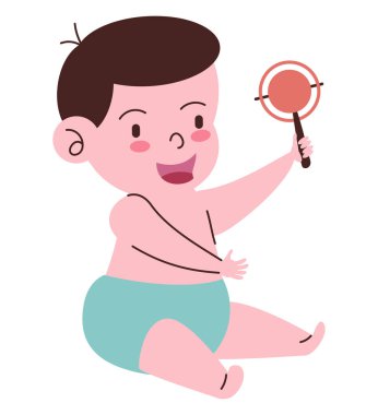 Beyaz üstünde oyuncağı olan bir bebek