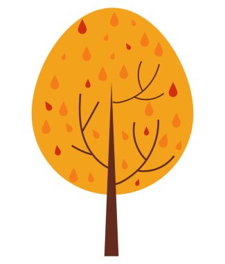 Ağaç sonbahar doğası beyaz üzerine