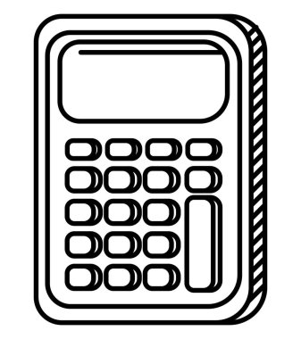 okul hesap makinesi tasarımı beyaz üzerine