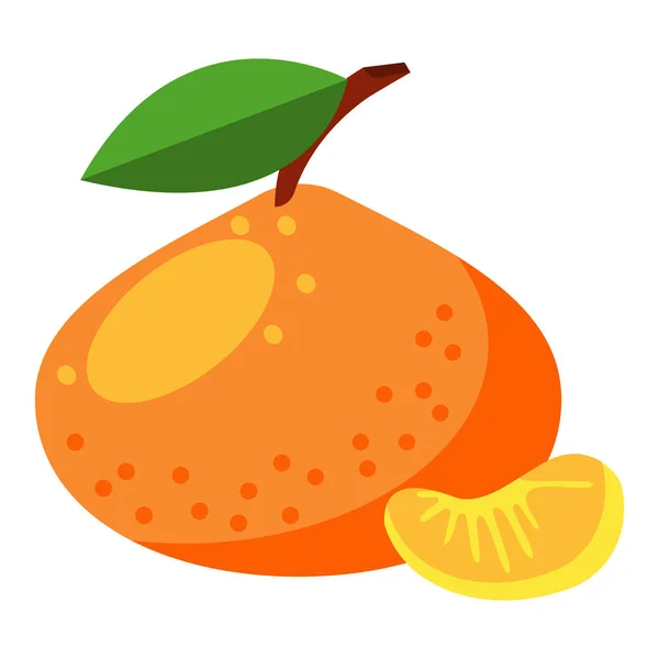 Illustration Orange Saine Sur Blanc — Image vectorielle