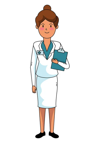 Día Del Trabajo Mujer Médico Icono Aislado — Archivo Imágenes Vectoriales