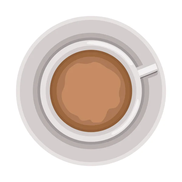Kávový Šálek Top View Ikona Izolované — Stockový vektor