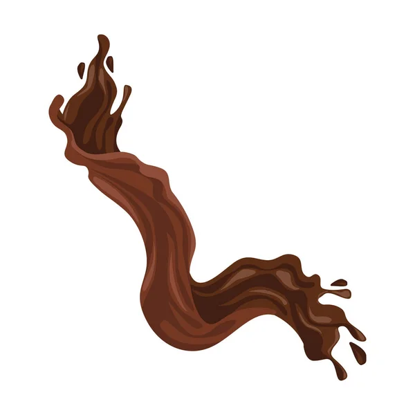 Icône Liquide Éclaboussure Chocolat Isolé — Image vectorielle