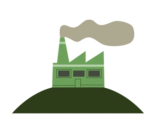 Icono Fábrica Ecológica Ilustración Aislada — Vector de stock